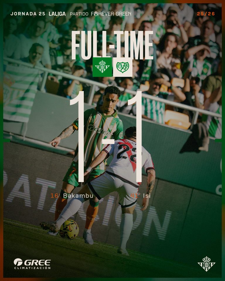 CRÓNICA| Real Betis 1-1 Rayo Vallecano: «Empate con sabor a derrota»