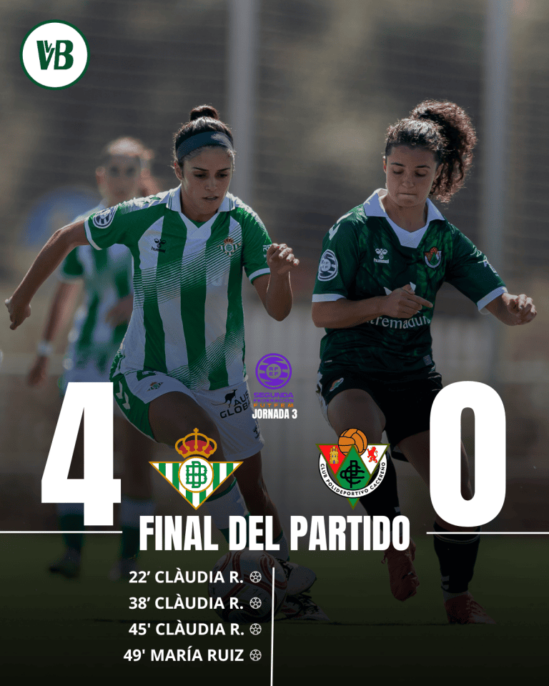 CRÓNICA | Betis Féminas 4-0 Cacereño Atco: goleada en el feudo