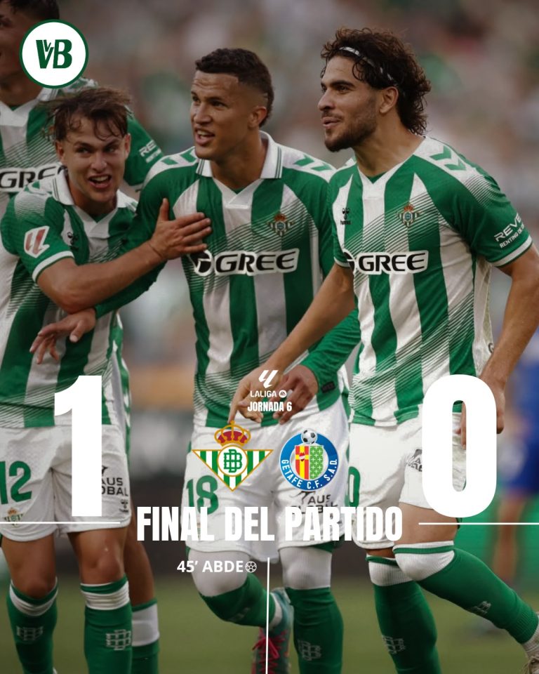 CRÓNICA | Real Betis 1-0 Getafe CF: El Betis sigue sumando