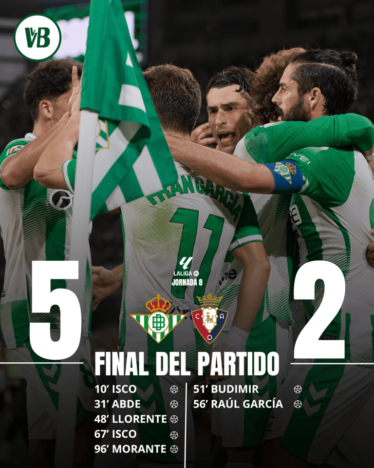 CRÓNICA | Real Betis 5-2 Osasuna: tarde de locura en La Cartuja