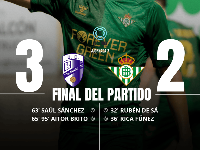 Tamaraceite 3-2 Betis Deportivo: un final cruel acaba con el invicto